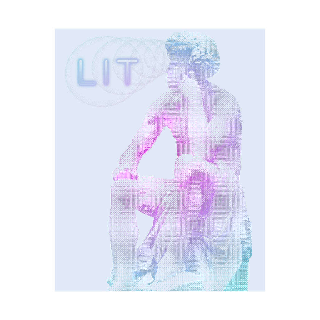 Lit Thinker Poster - Psychedelic Abstract Portrait Art Print