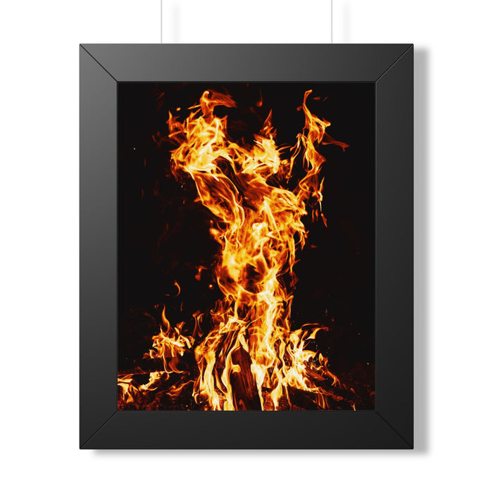 Phoenix Fire Framed Poster - Mythical Fire Bird Wall Art