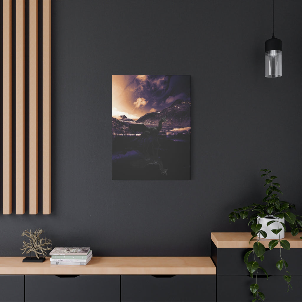 Baby Winged Dragon Canvas Wall Art - Fantasy Creature Decor