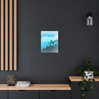 Blue Mountain Fog Canvas Wall Art - Misty Forest Nature Decor