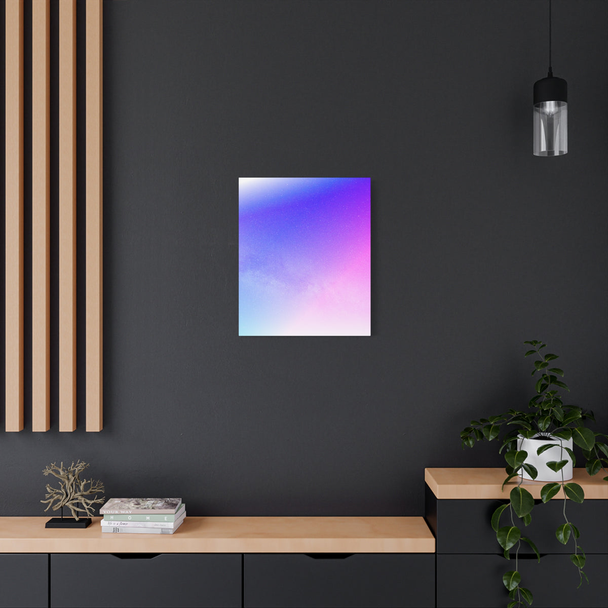 Starfield Space Galaxy Canvas Wall Art - Cosmic Purple Decor