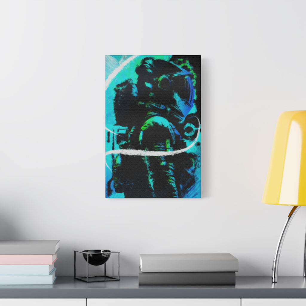 Grunge Space Man Canvas Art - Urban Graffiti Astronaut Decor