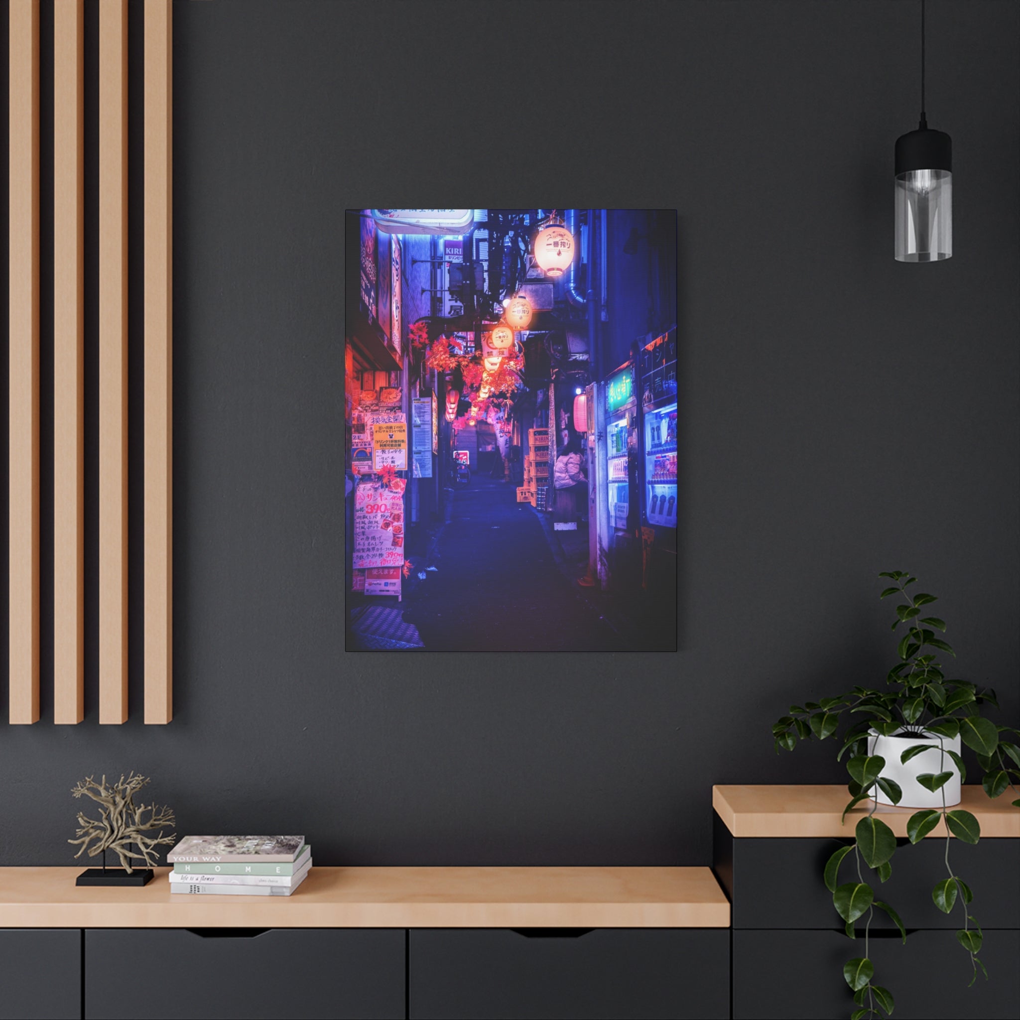 Japanese City Punk FX Canvas Wall Art - Cyberpunk Street Decor