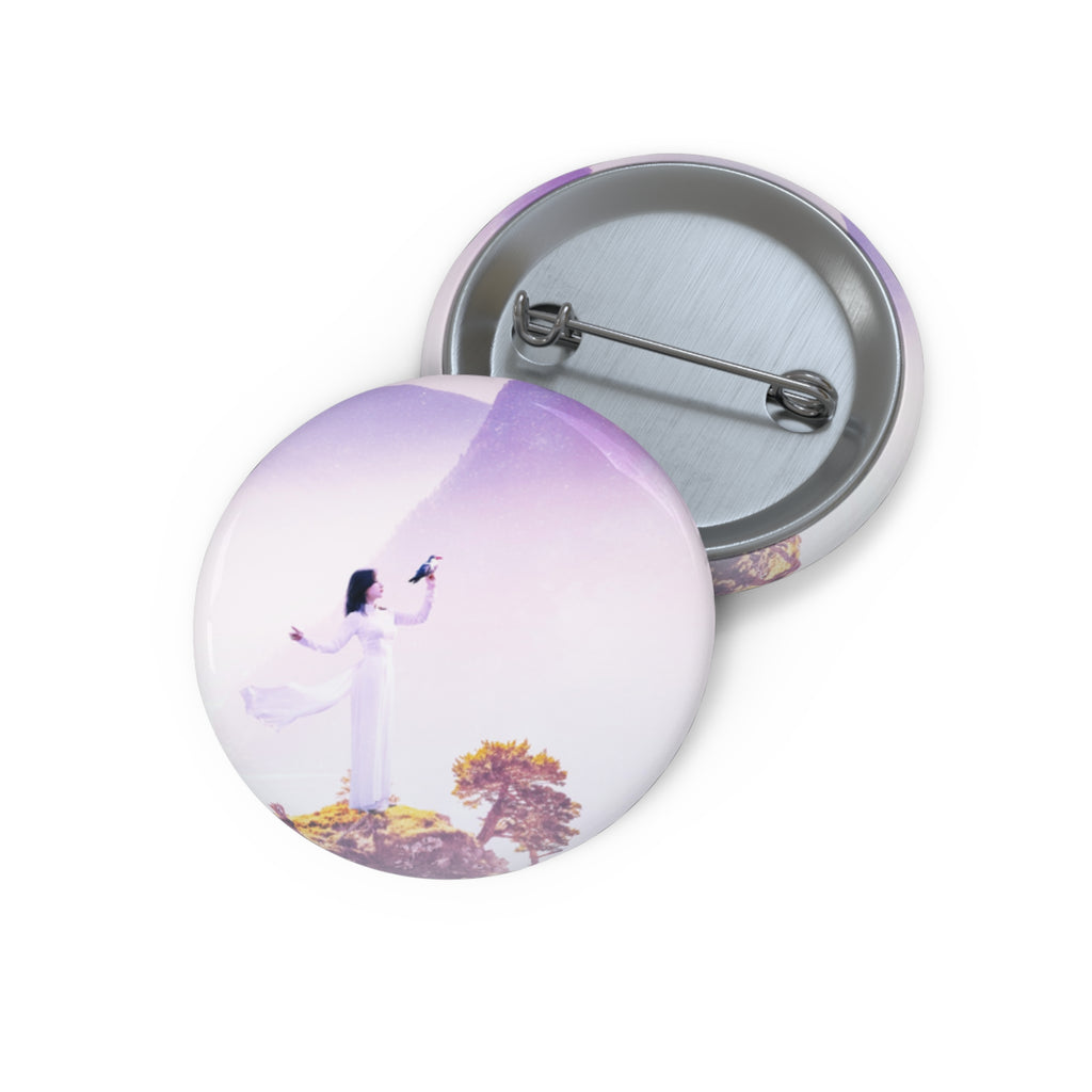 Mountain Spirit Pin - Fog Landscape Art Button