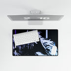 CRT Lion Retro Wave Gaming Desk Mat - 80s Synthwave Mouse Pad