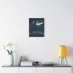 Starlight Cityscape Under a Celestial Moon Canvas Wall Art