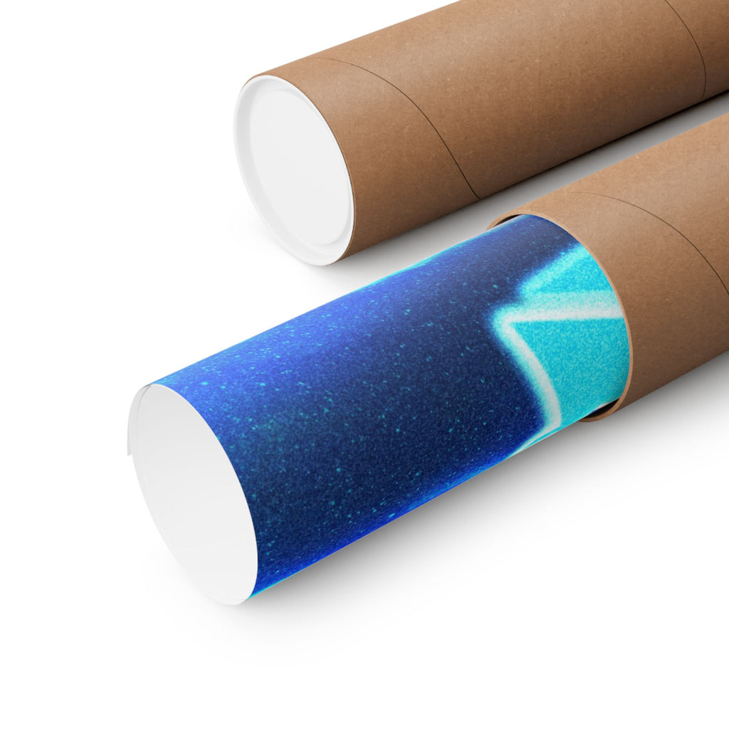 Blue Fox in Space Poster - Celestial Animal Art Print