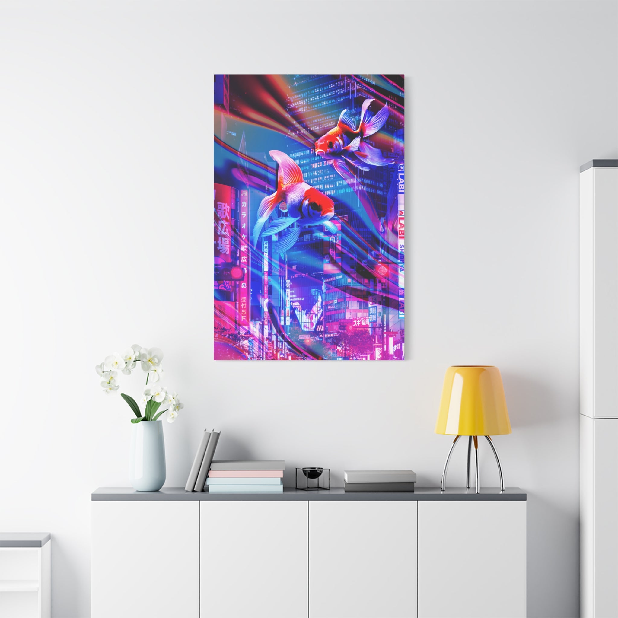 Japanese Punk FX.2 Koi Fish Canvas Art - Special Edition Zen Garden Decor