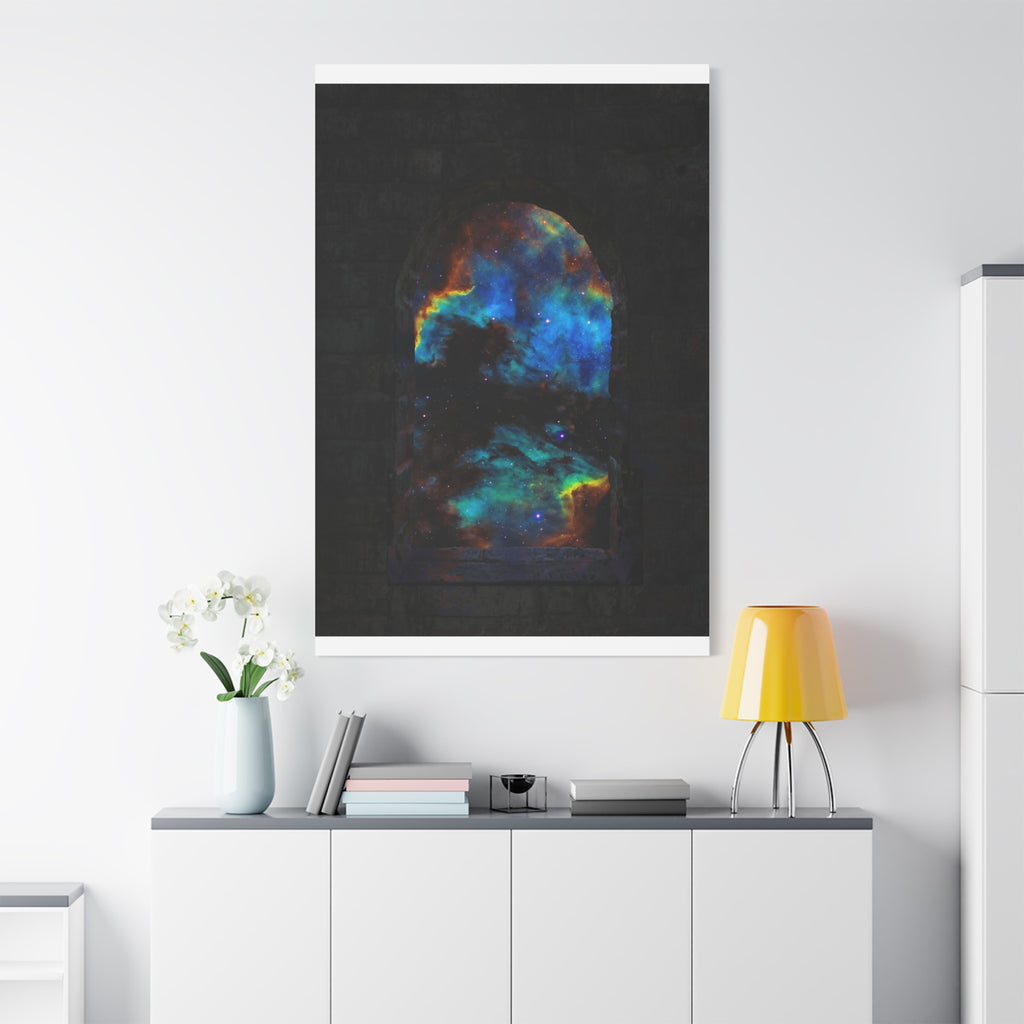 Stellar Castle Window Canvas Wall Art - Galaxy Cosmos Decor