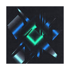 Abstract Techno Blue Poster - Cyberpunk Digital Art Print