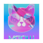 Lofi Cat Meow Poster - Retro Anime Aesthetic Art Print
