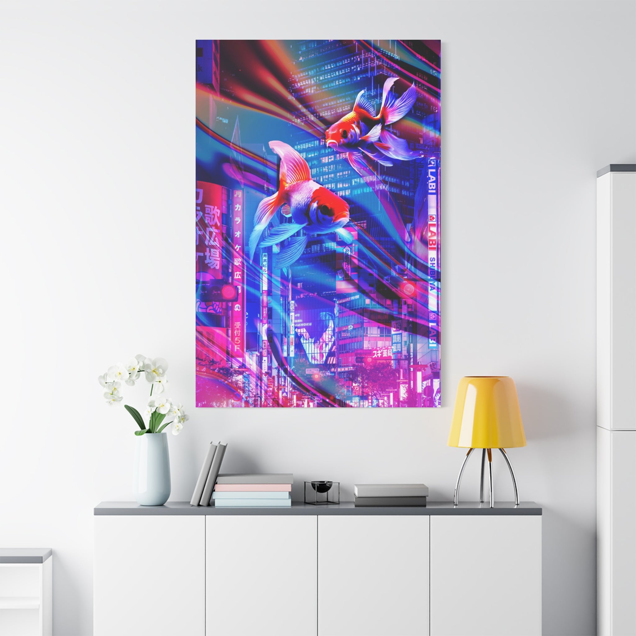 Japanese City Punk Special Edition Canvas Wall Art - Neon Japan Street