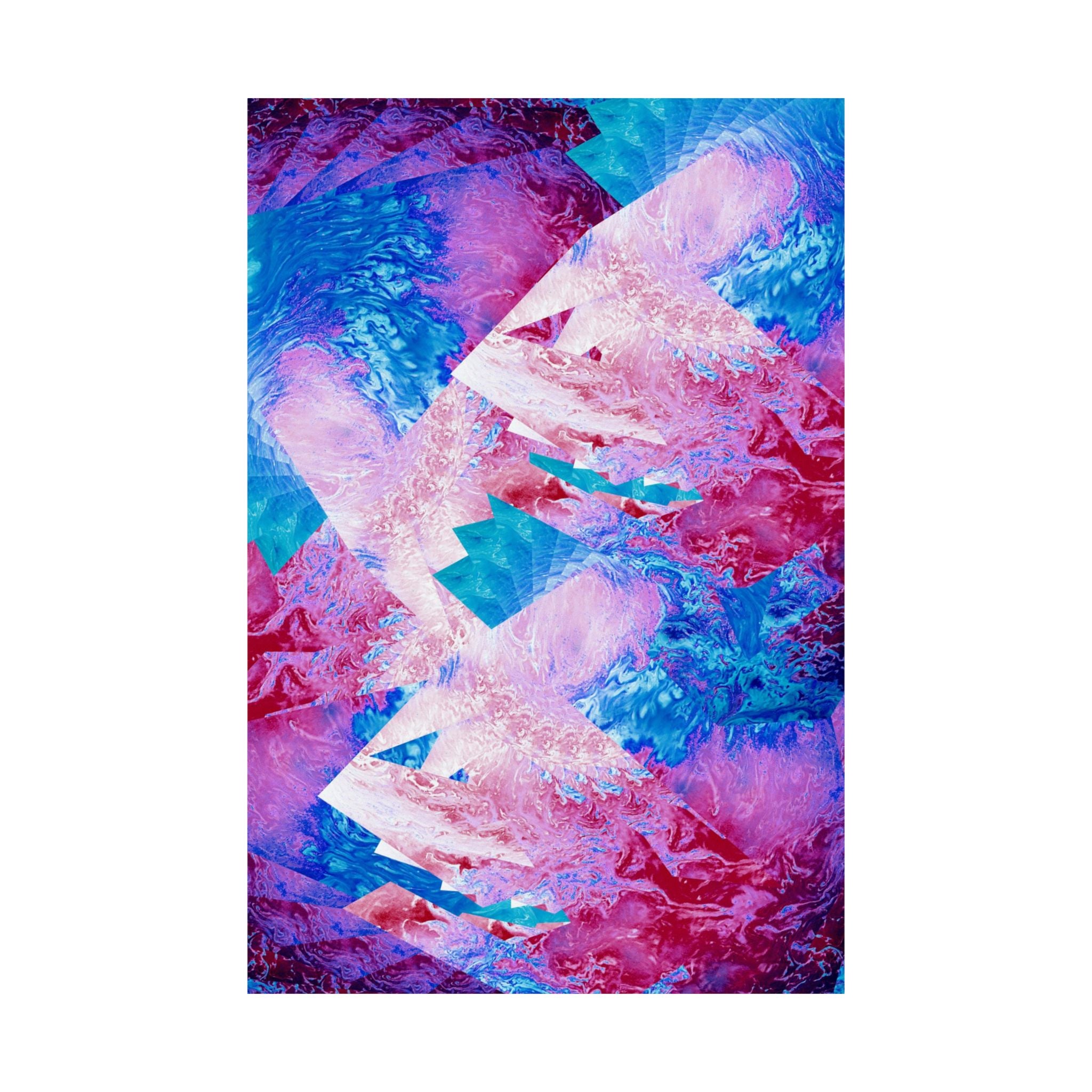 Trippy pink and blue Fractal Matte Poster Print