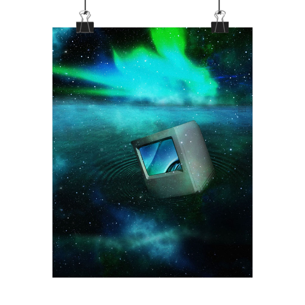 Electric Water Poster - Blue Fluid Abstract Art Print