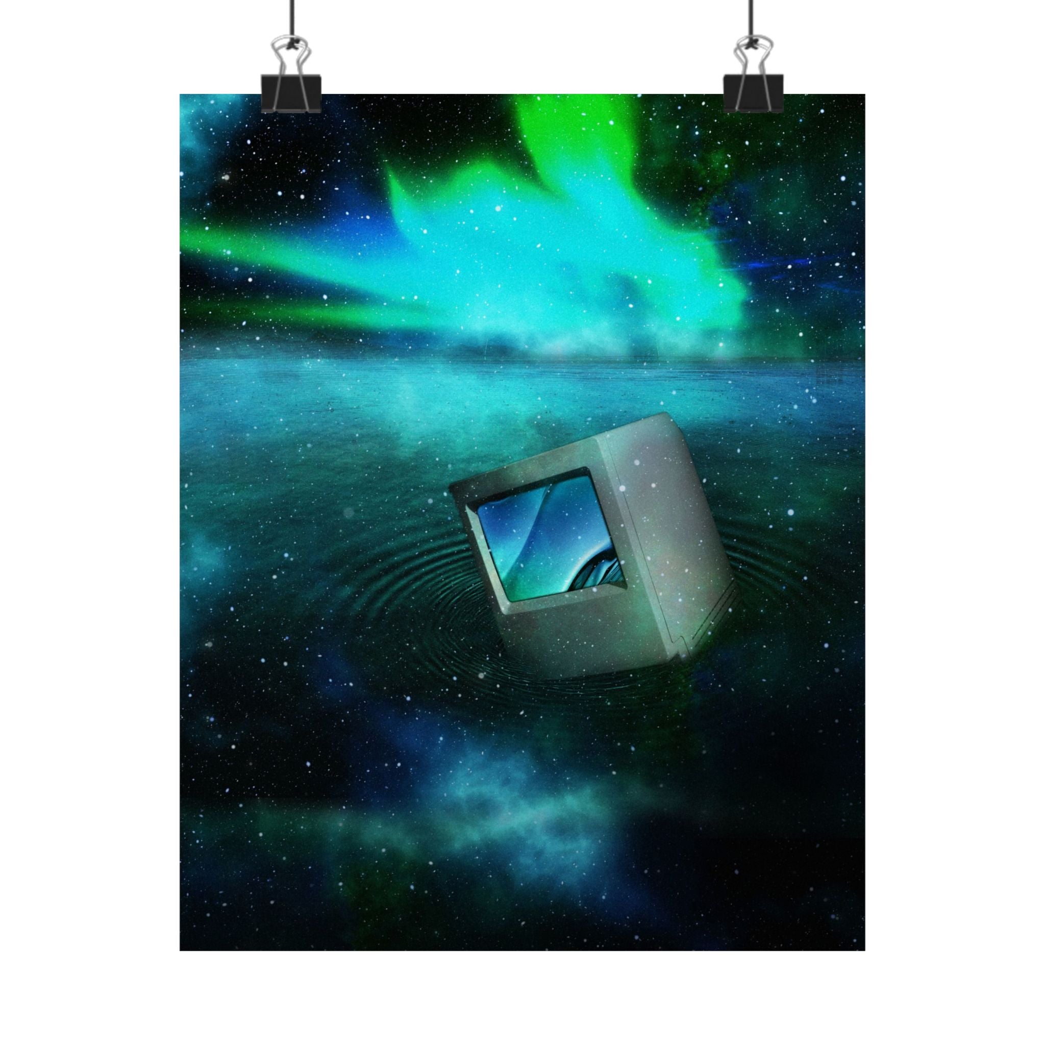 Electric Water Poster - Blue Fluid Abstract Art Print