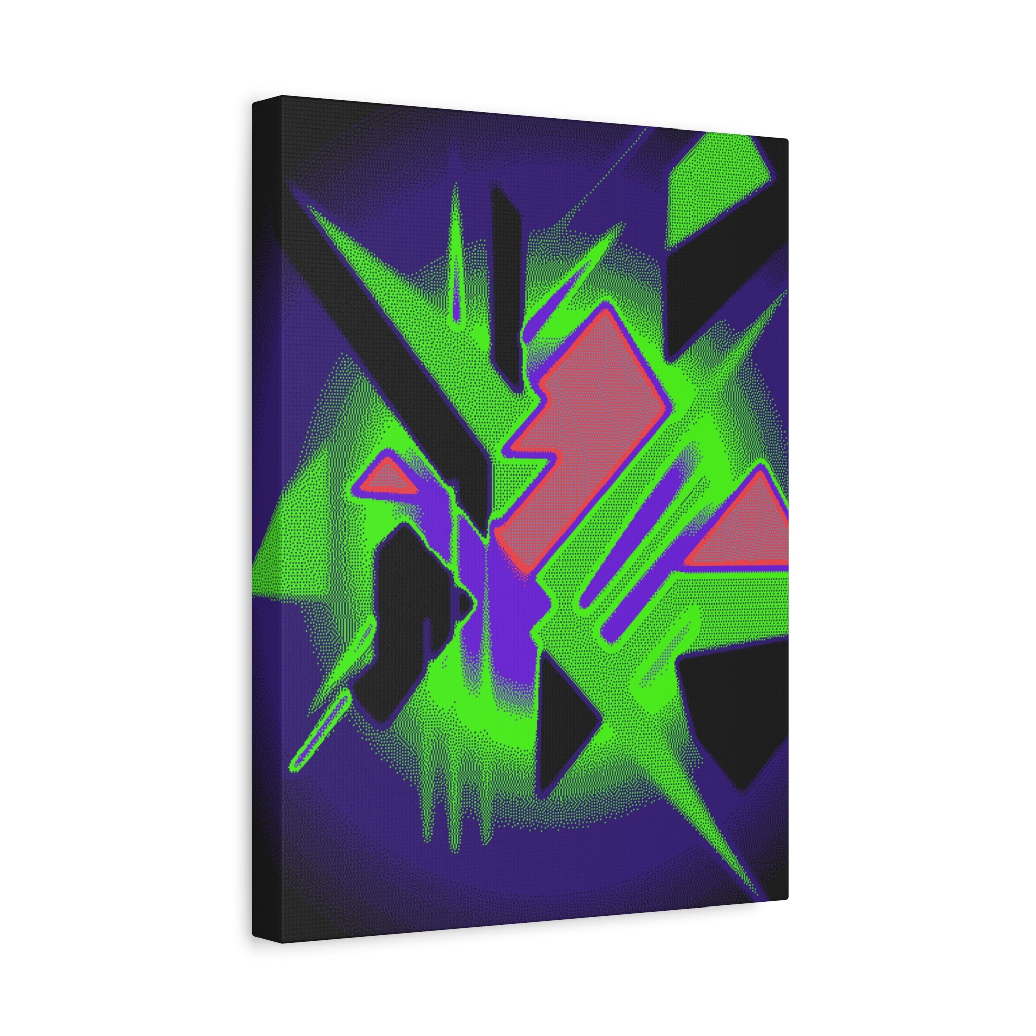 90s Paranoia Canvas Wall Art - Grunge Glitch Trippy Decor
