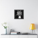 Lion in a Suit Framed Poster - Majestic Business Animal Wall Art