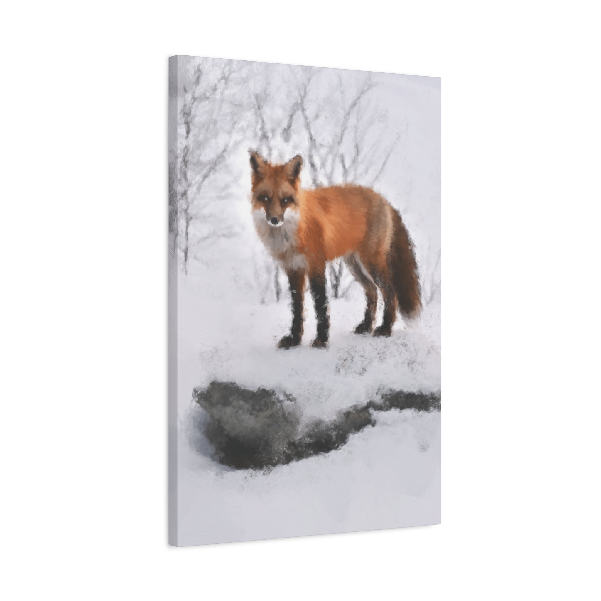 Spirit of the Fox Canvas Wall Art - Psychedelic Geometric Wildlife Decor