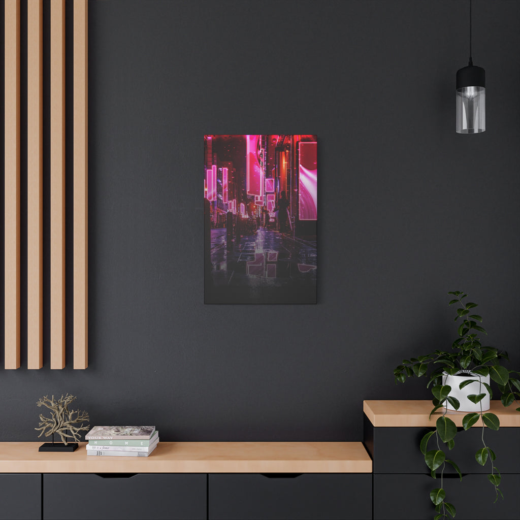 Japanese City Punk FX.3 Canvas Wall Art - Cyberpunk Tokyo Street Decor