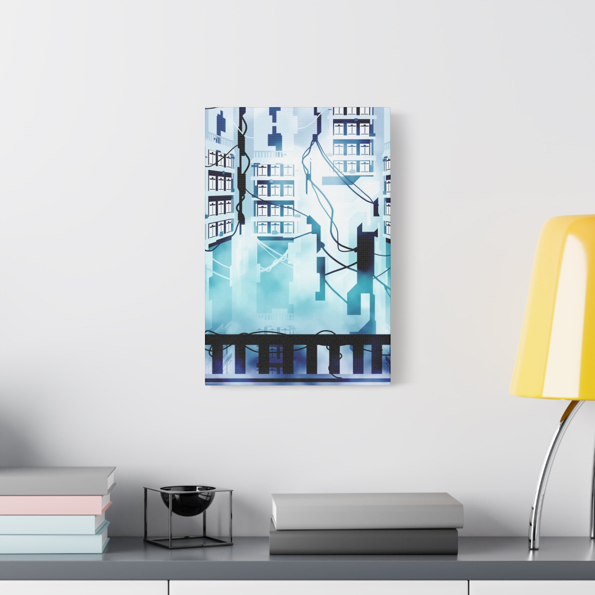 Memory Chamber Canvas Wall Art - Futuristic Sci-Fi Interior Decor