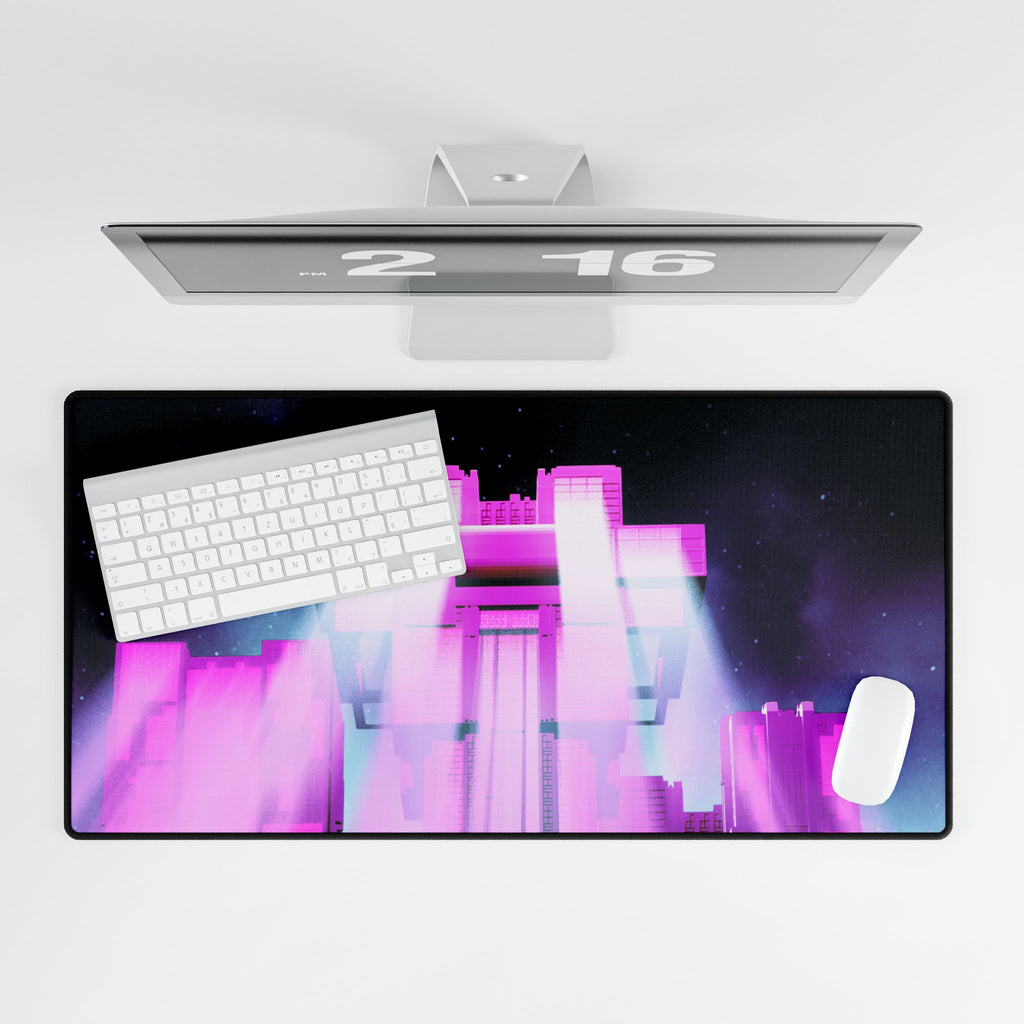 The City of Lights Neon Night Urban Skyline Gaming Mousepad