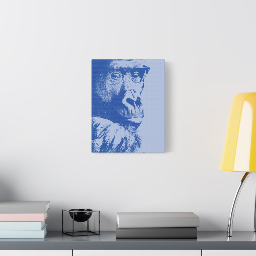 Educated Gorilla Canvas Wall Art - Abstract Modern Primate Decor