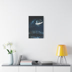 Starlight Cityscape Under a Celestial Moon Canvas Wall Art