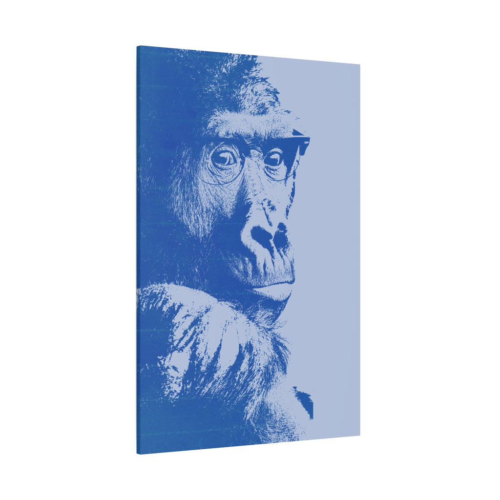 Educated Gorilla Canvas Wall Art - Abstract Modern Primate Decor