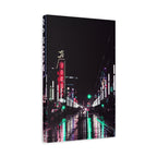 Cyberpunk Slick Street Canvas Wall Art - Neon Alley Decor