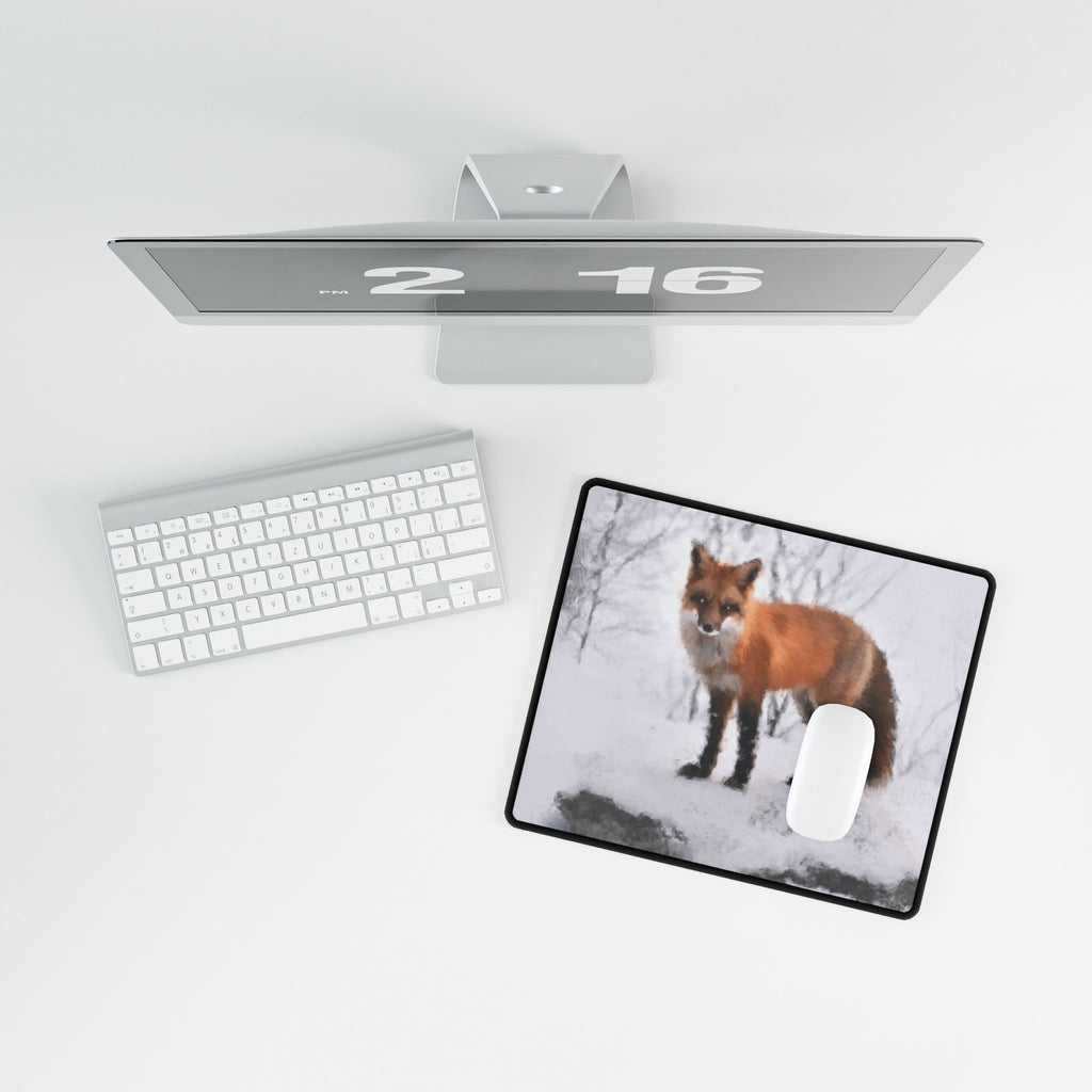 Fox Spirit Mouse Pad - Mystical Forest Animal Desk Mat