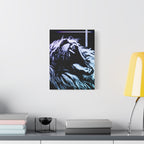 CRT Lion Retro Wave Canvas Art - 80s Vaporwave Neon Decor