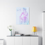 Lit Thinker Canvas Wall Art - Psychedelic Abstract Portrait Decor