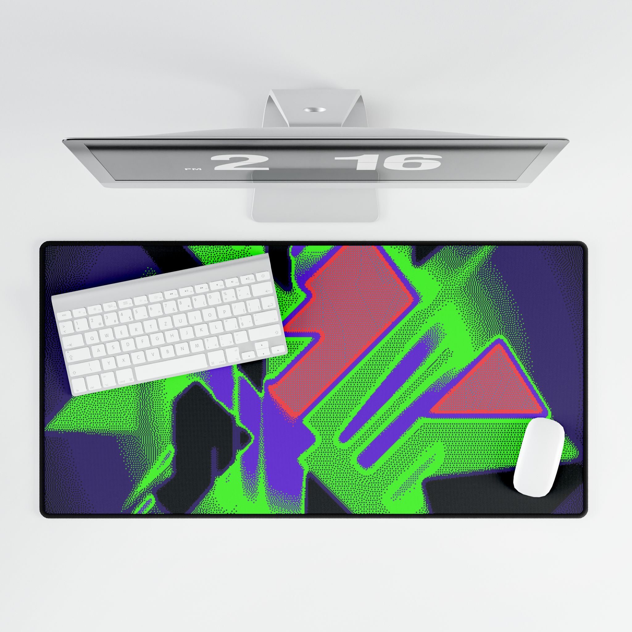 90s Paranoia Gaming Mouse Pad - Vaporwave Neon Desk Mat
