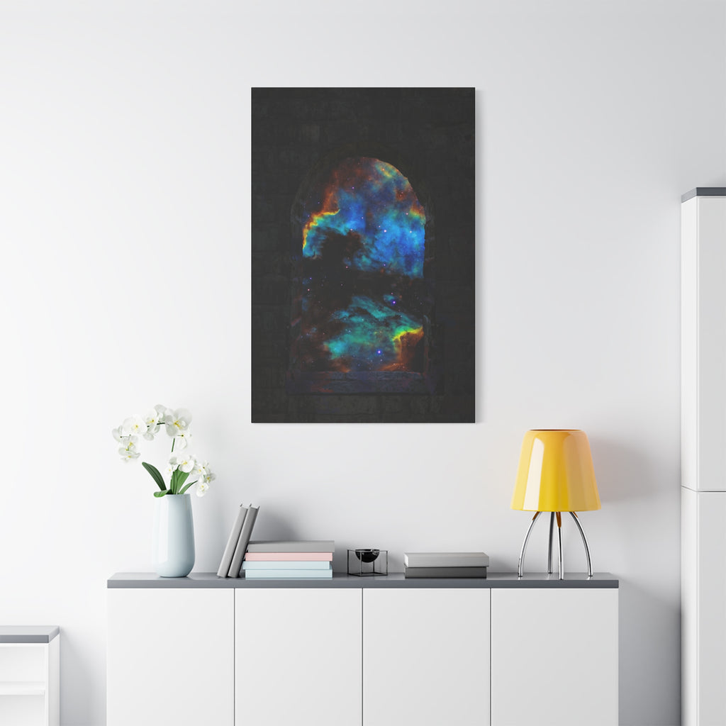 Stellar Castle Window Canvas Wall Art - Galaxy Cosmos Decor