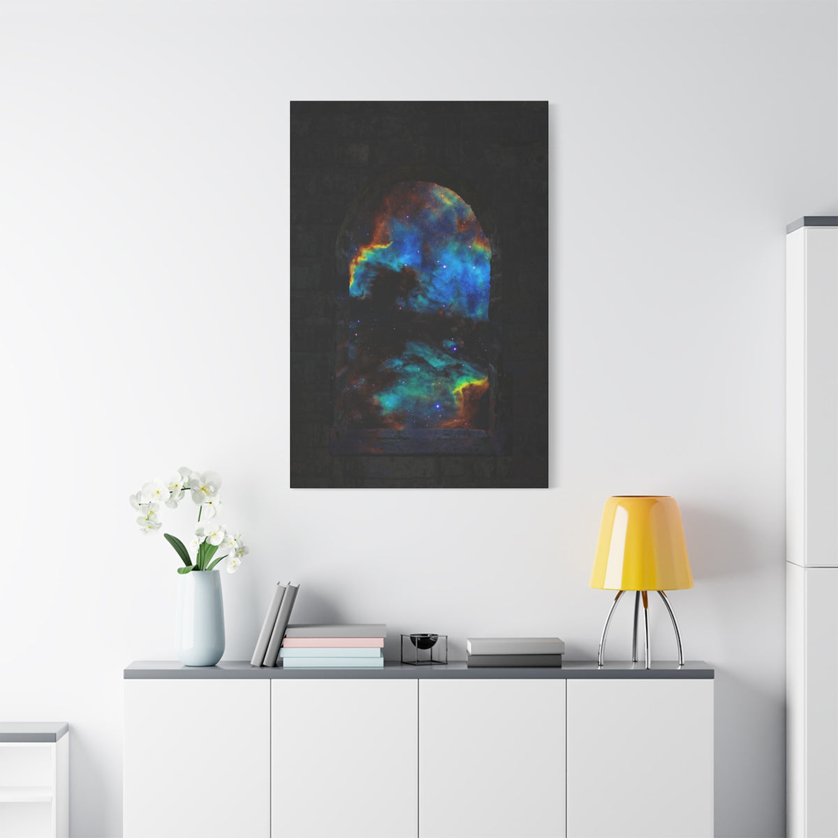 Stellar Castle Window Canvas Wall Art - Galaxy Cosmos Decor
