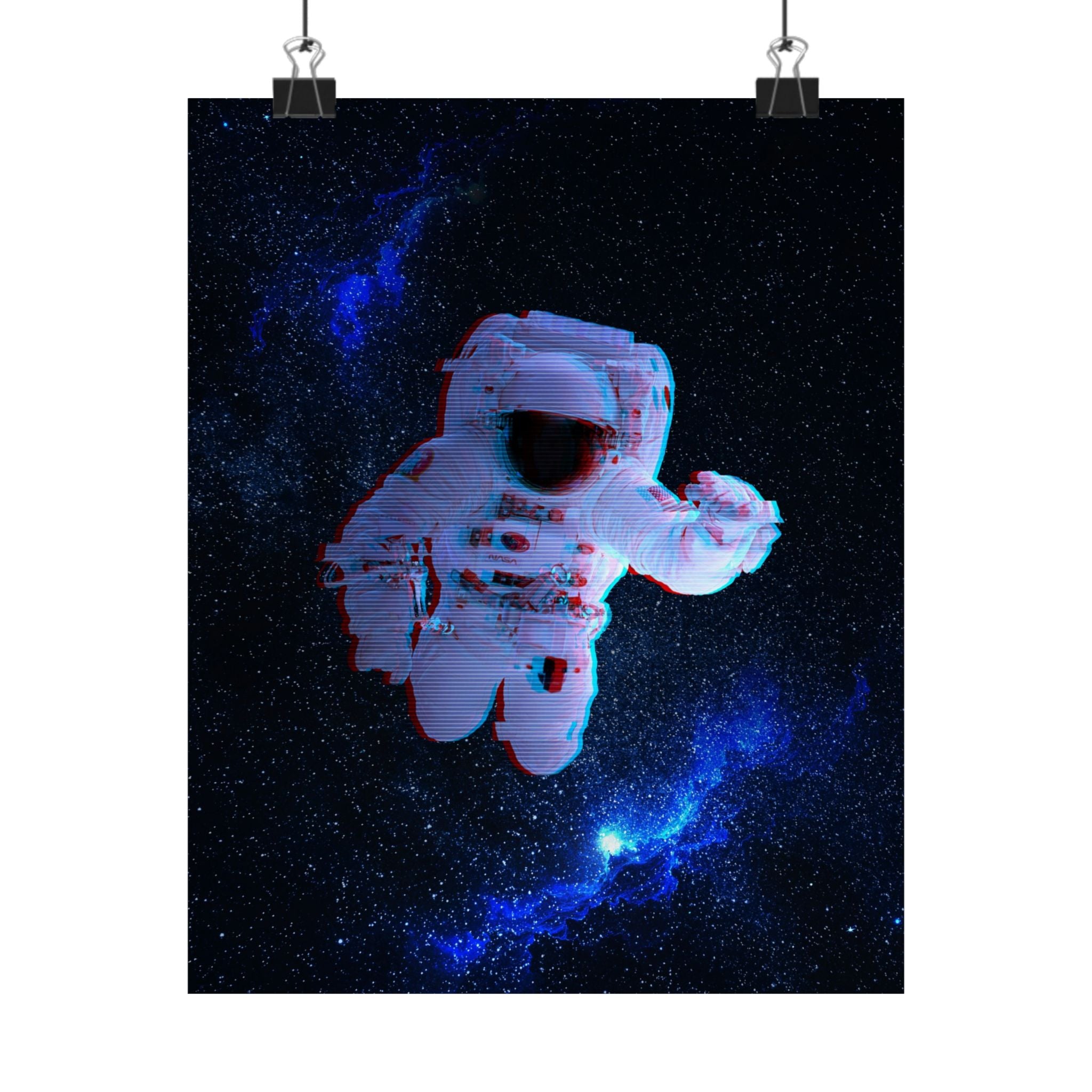 Scanline Spaceman Poster - Retro CRT Astronaut Art Print