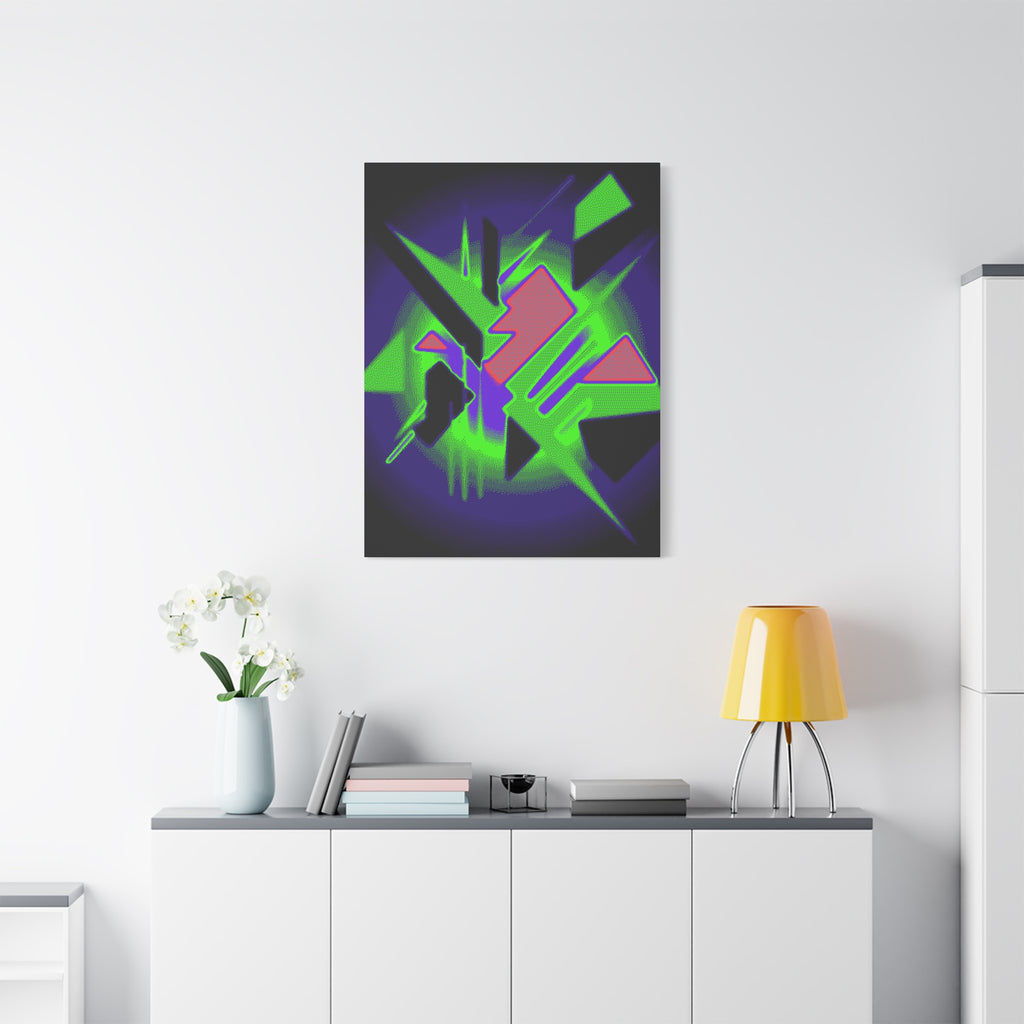 90s Paranoia Canvas Wall Art - Grunge Glitch Trippy Decor