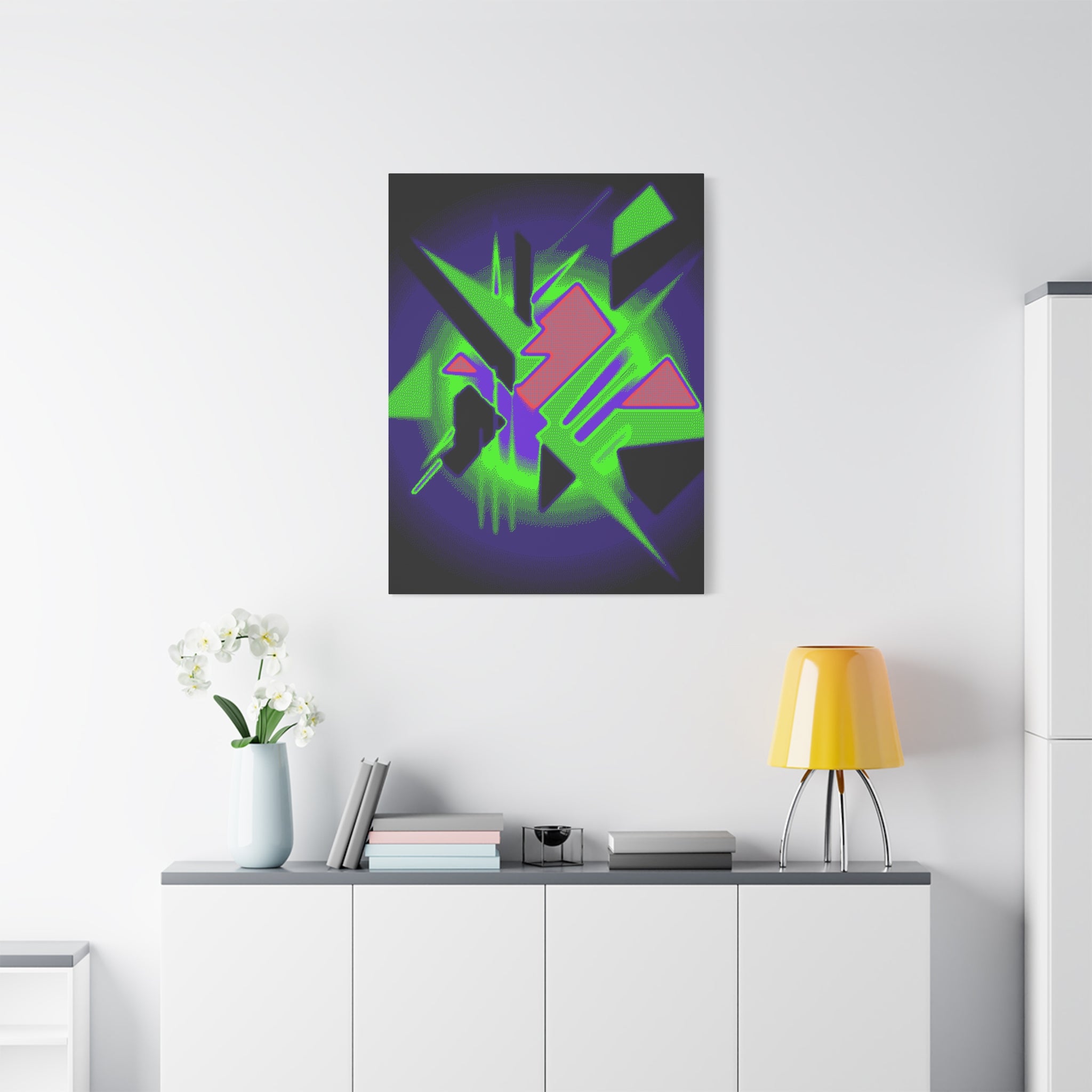 90s Paranoia Canvas Wall Art - Grunge Glitch Trippy Decor