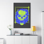 Skull of Mental Fire Canvas Wall Art - Psychedelic Gothic Decor