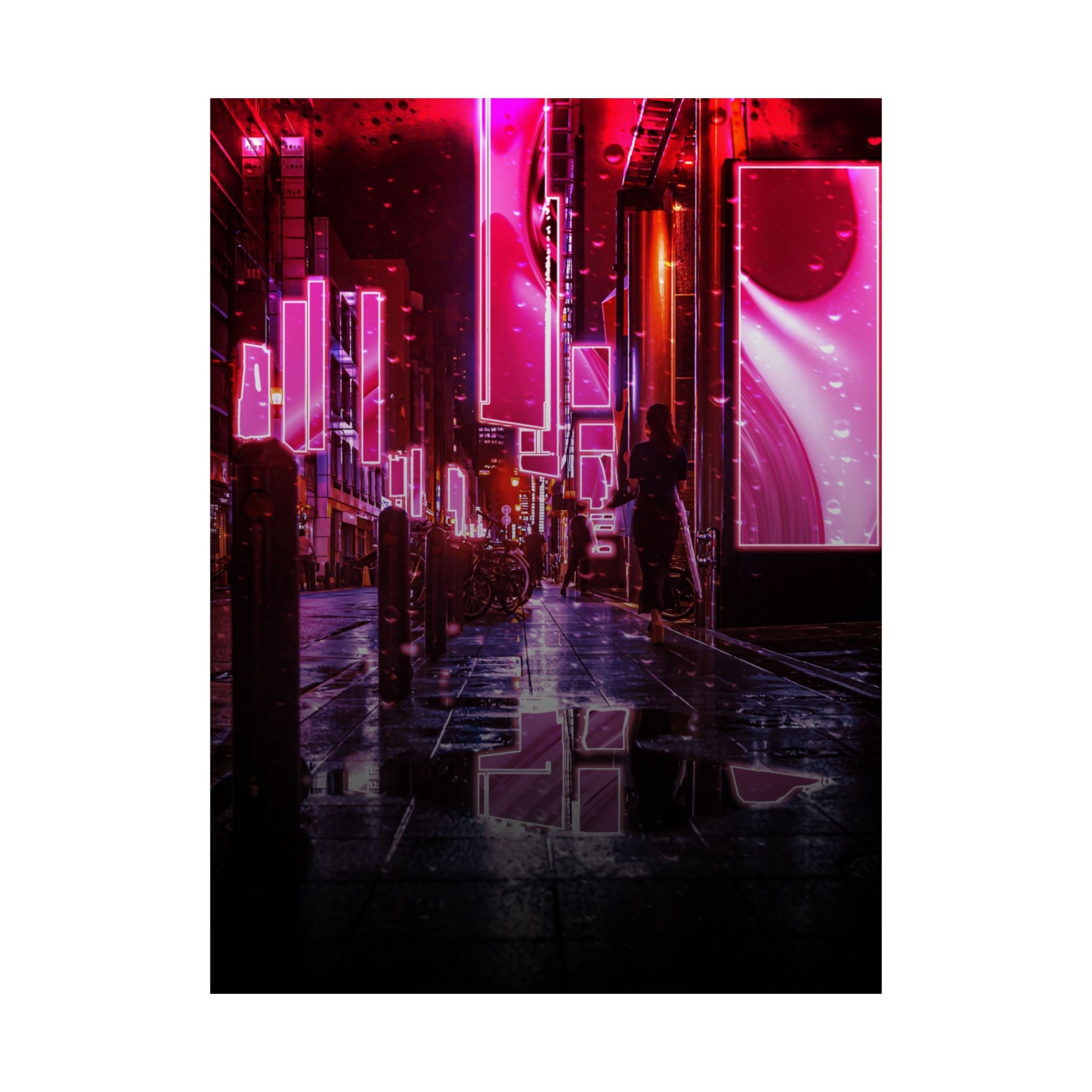 Japanese City Punk FX.3 Poster - Neon Tokyo Night Art Print
