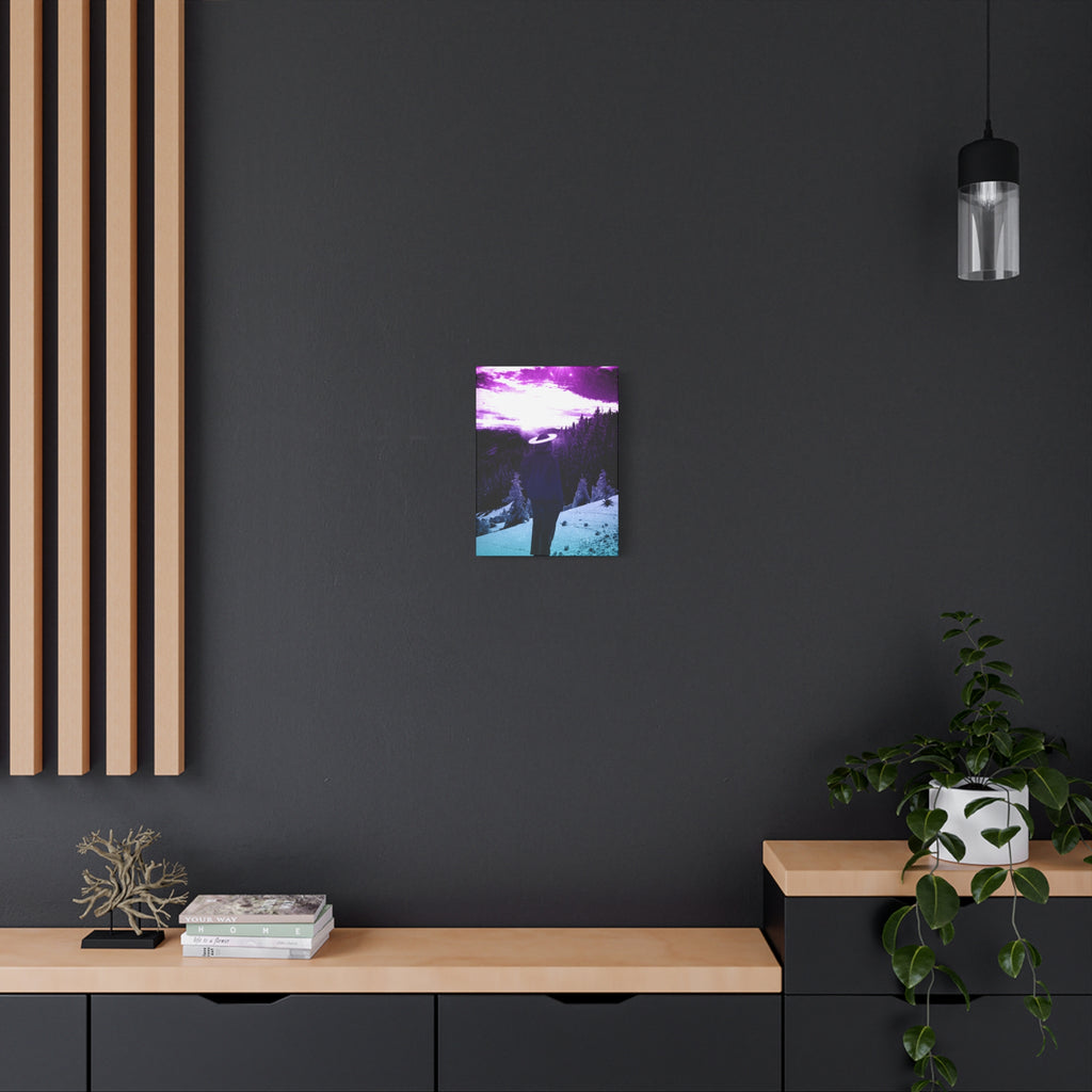 Winter Aurora Light Snowy Forest Canvas Art | Northern Lights Arctic Landscape Wall Decor