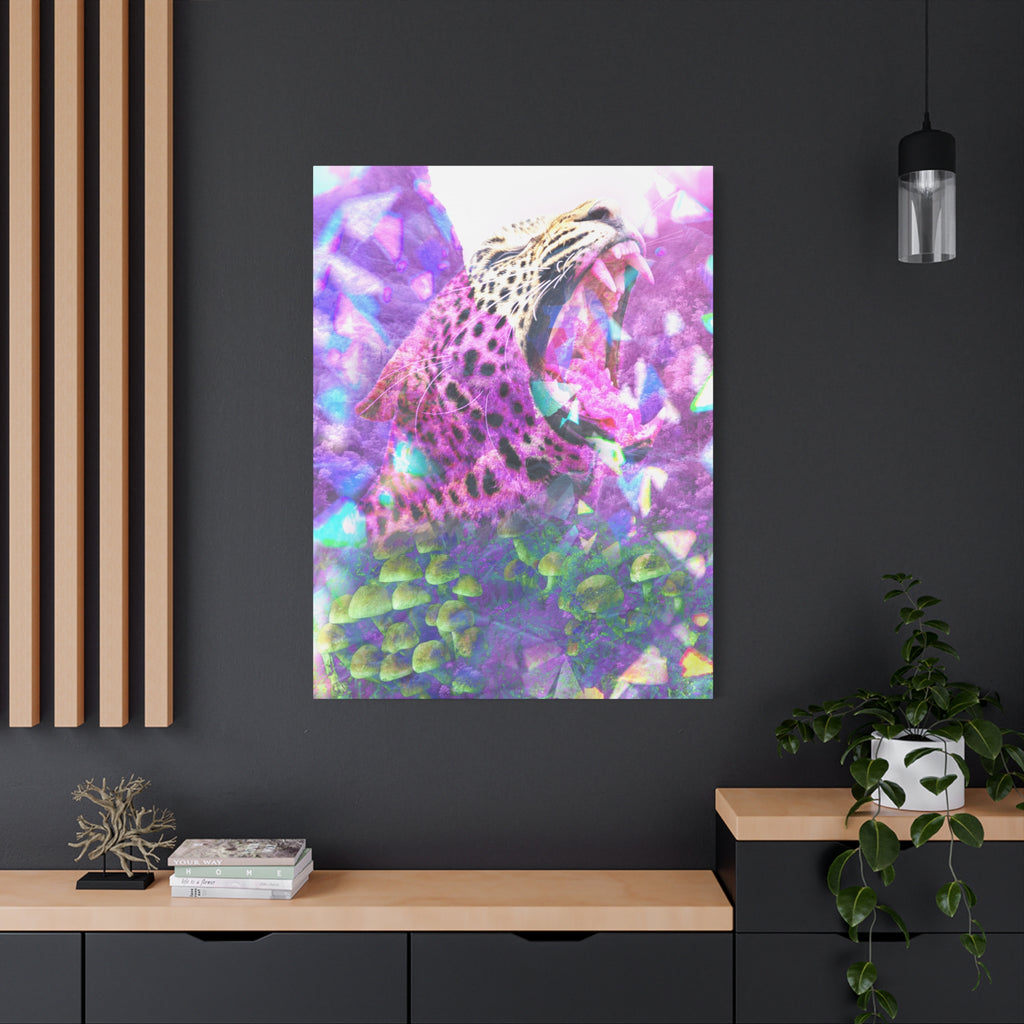 Vibrant Roaring Leopard Matte Canvas Wall Art
