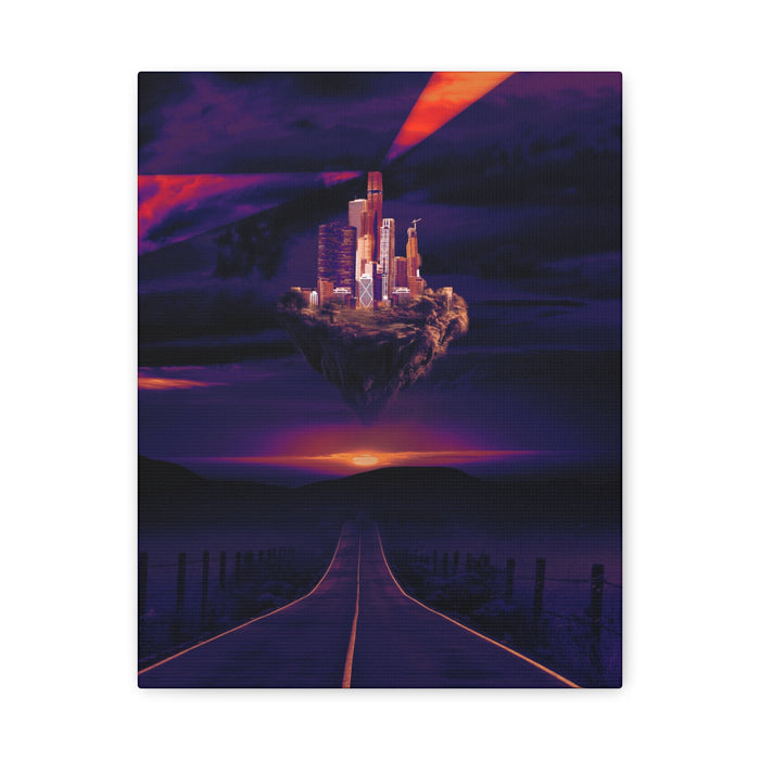 Abandoned City Canvas Wall Art - Sci-Fi Desert Ruins Decor