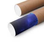 Cosmic Frosted City Skyline Poster Print - Galactic Cityscape