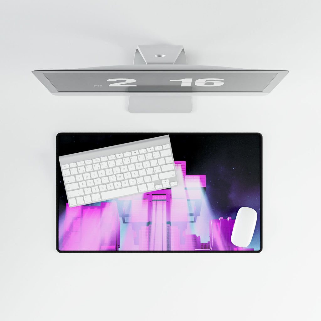 The City of Lights Neon Night Urban Skyline Gaming Mousepad