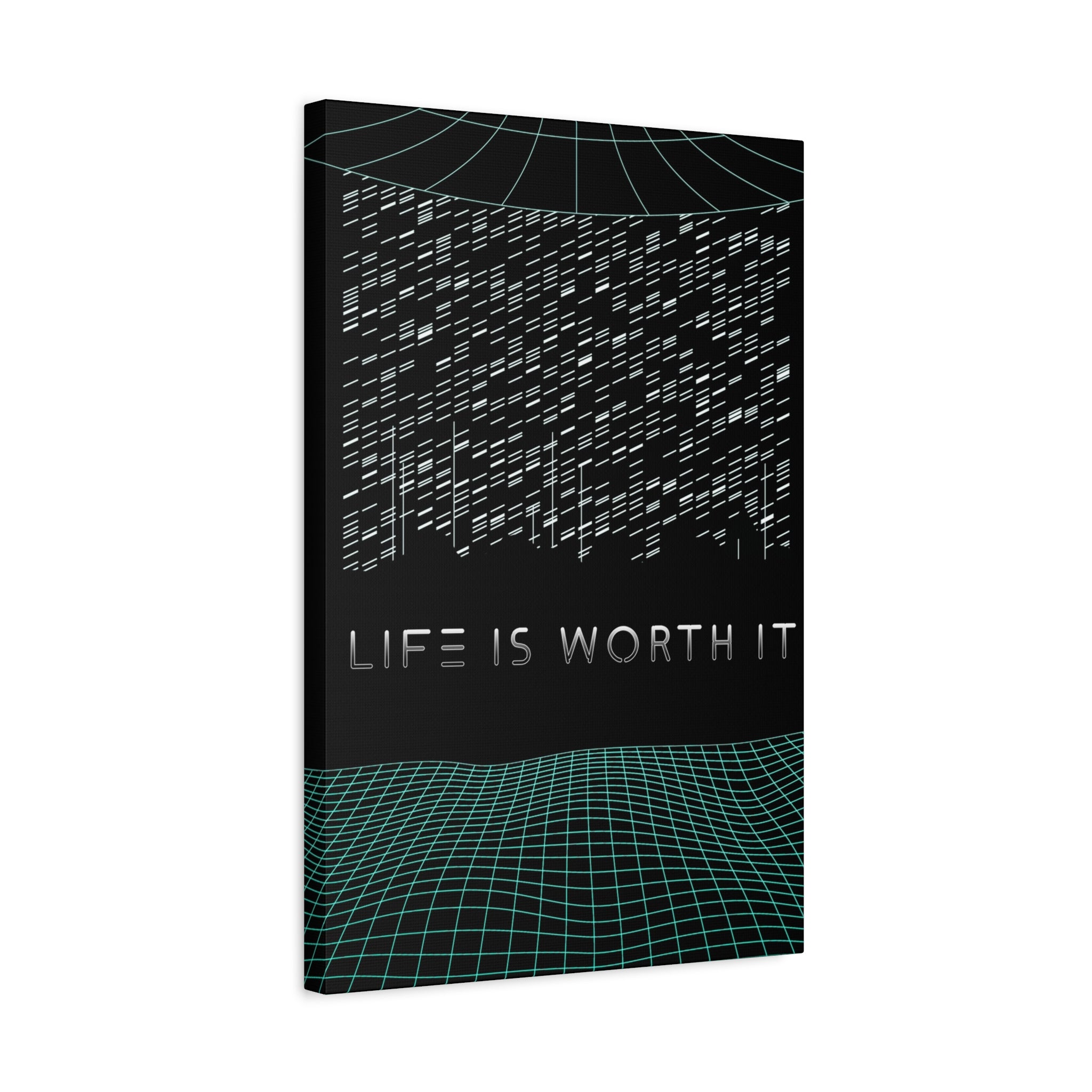 Life Is Worth It Canvas Wall Art - Abstract Symbolic Cyber Decor
