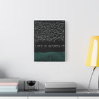 Life Is Worth It Canvas Wall Art - Abstract Symbolic Cyber Decor