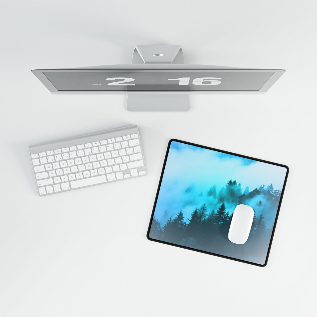 Blue Mountain Fog Mouse Pad - Misty Landscape Desk Mat
