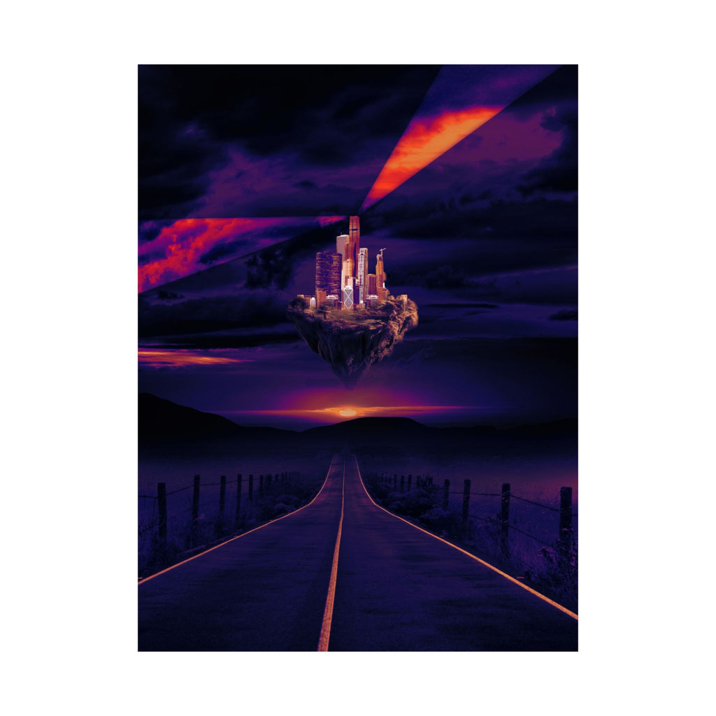 Abandoned Desert City Poster - Dystopian Sci-Fi Art Print