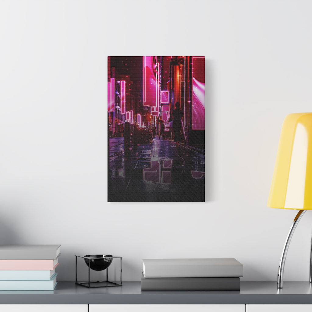 Japanese City Punk FX.3 Canvas Wall Art - Cyberpunk Tokyo Street Decor